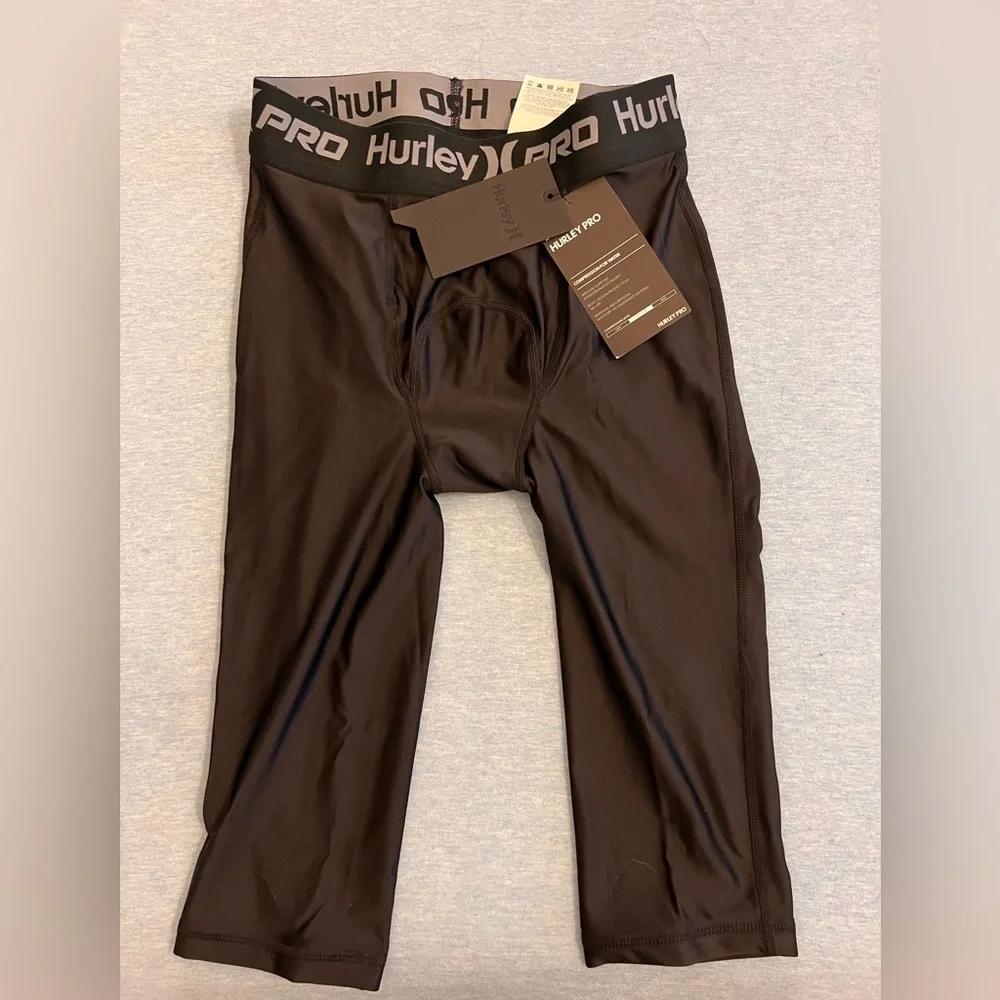NEW Hurley Pro 23” Compression Surf Tights Shorts Black 50+ UPF JJF